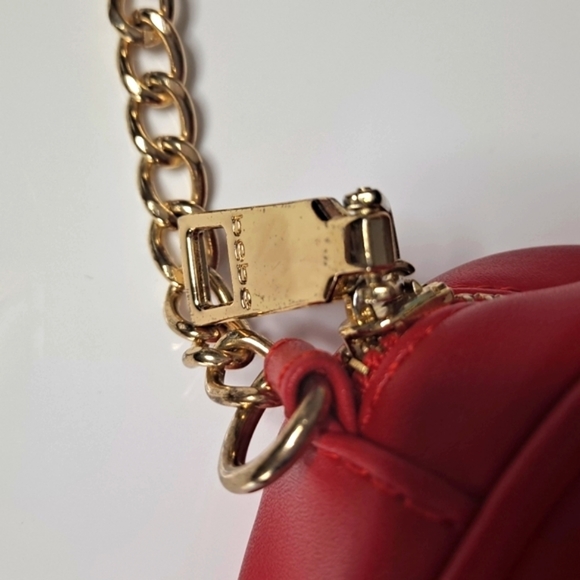 Red & Gold BEBE Women’s Logo Crossbody Purse. - Picture 4 of 5